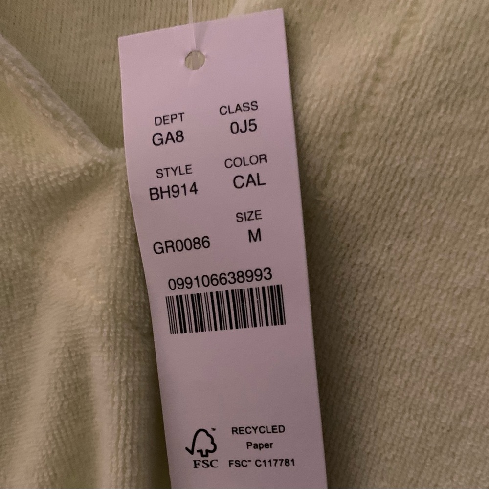 J Crew Towel Terry V-neck Hoodie SZ M NWT - Picture 5 of 5